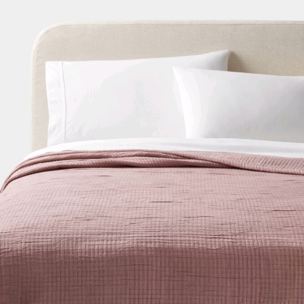 Threshold King Double Cloth Quilt Mauve